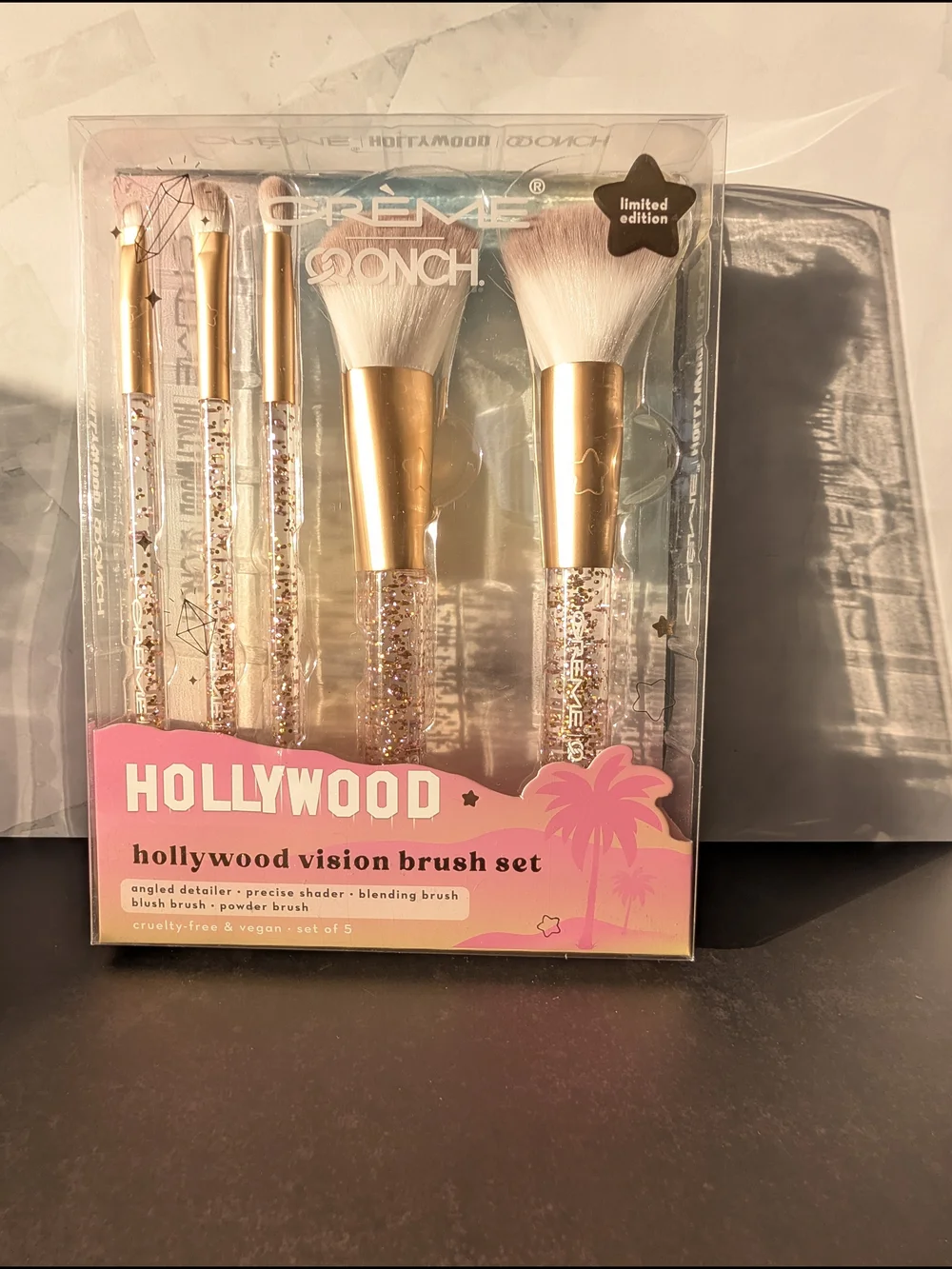 Limited Collaboration Hollywood Vision Brush Set - Pink Glitter Handles